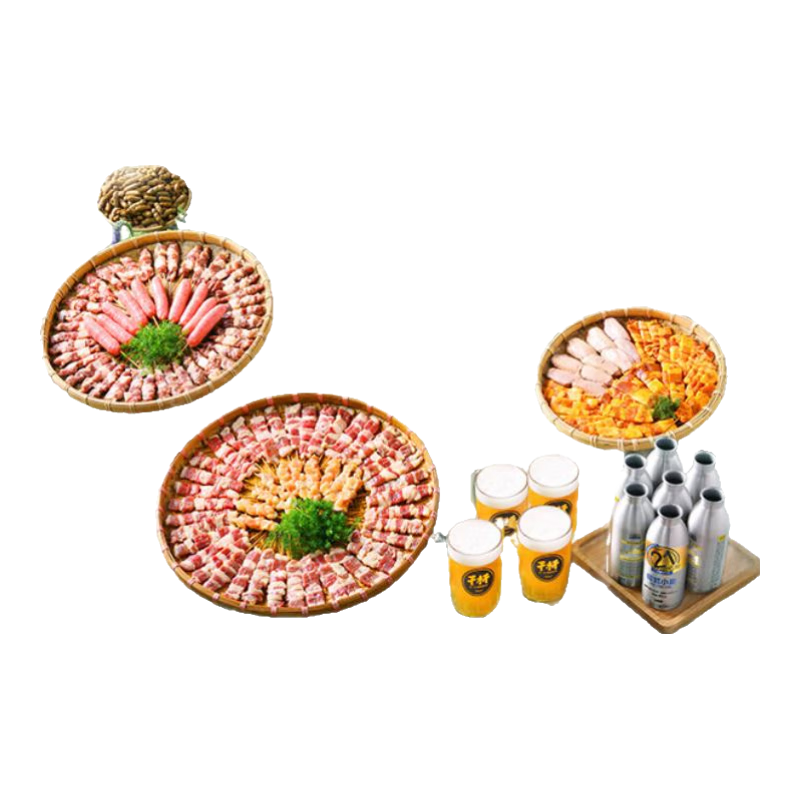 木屋烧烤食材半成品羊肉串肥牛串16-18人烧烤串套装团建户外露营-春季款 快递