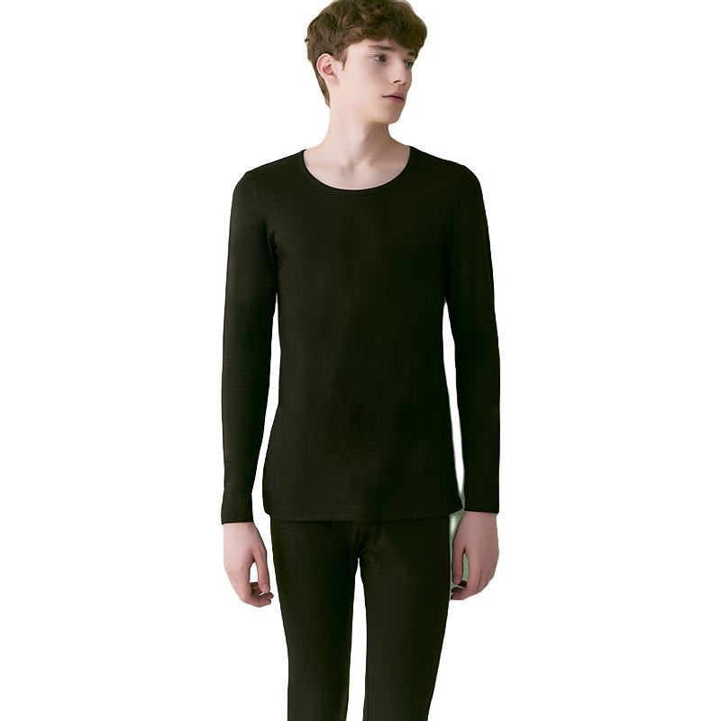 Gainreel歌瑞尔无痕修身秋衣秋裤套装本命年红薄款亲肤舒适保暖打底衫内搭 月夜黑 男套装 XL