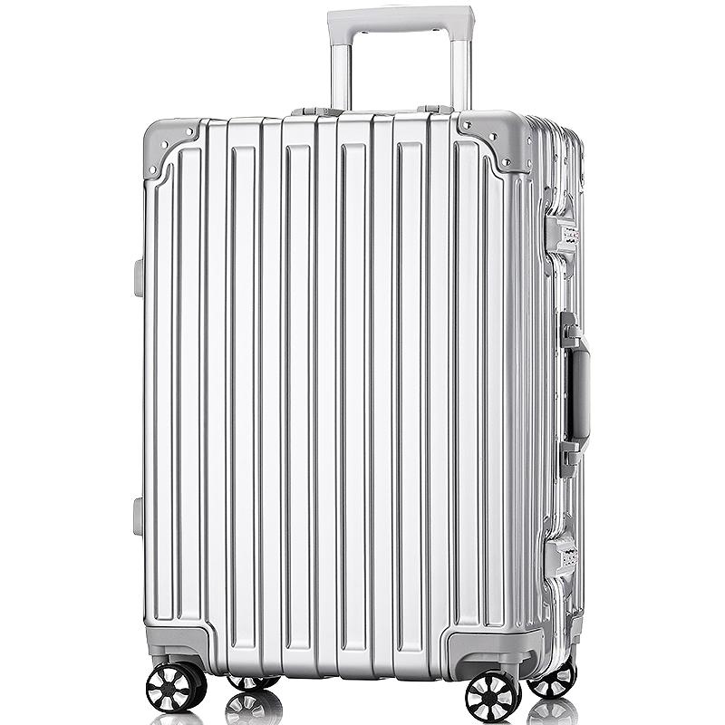 Vantiiear 梵地亚 拉杆箱旅行箱24英寸男女商务万向轮密码行李箱 银色