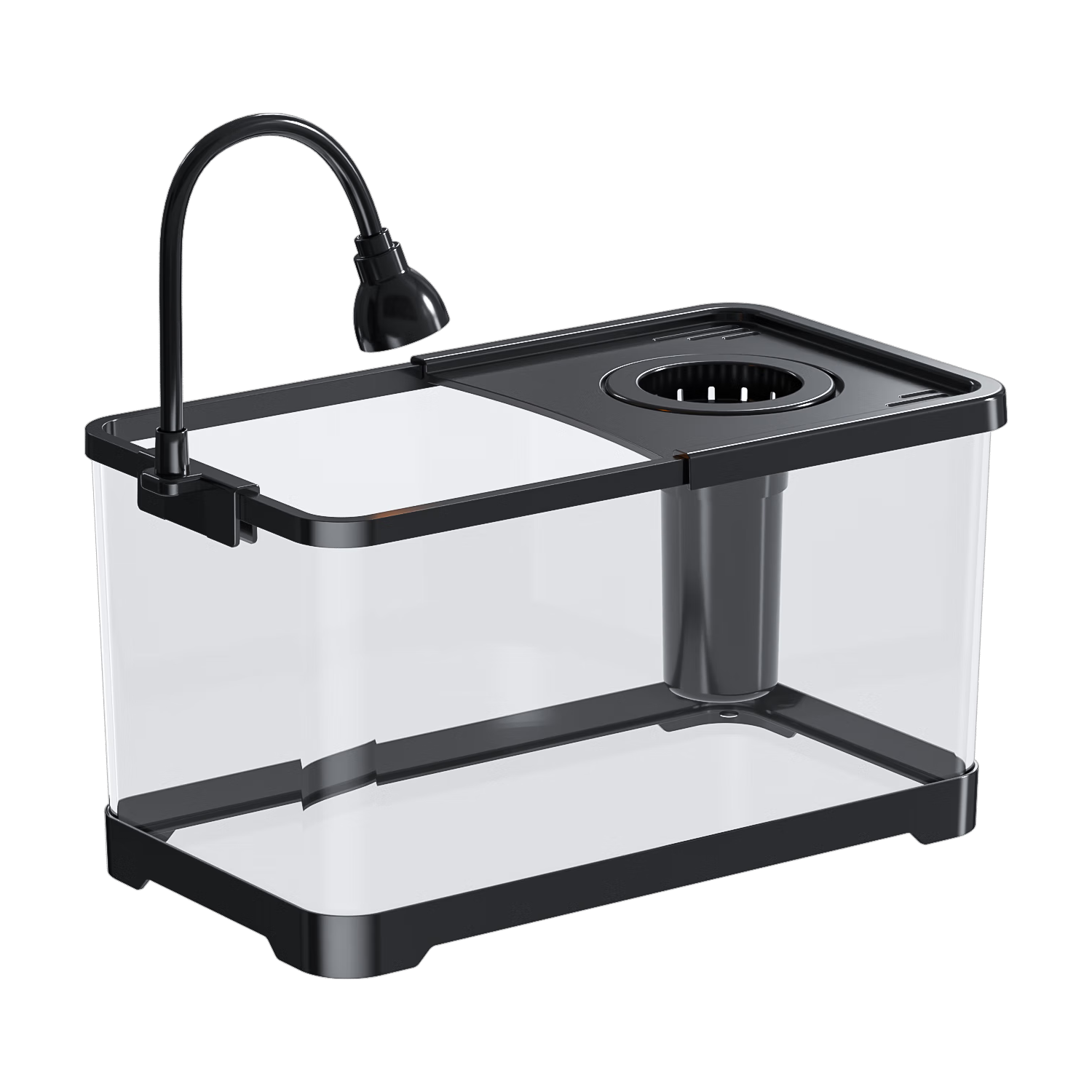 阔庭（KUOTING）鱼缸水族箱生态桌面鱼缸懒人鱼缸生态造景过滤制氧一体机黑色