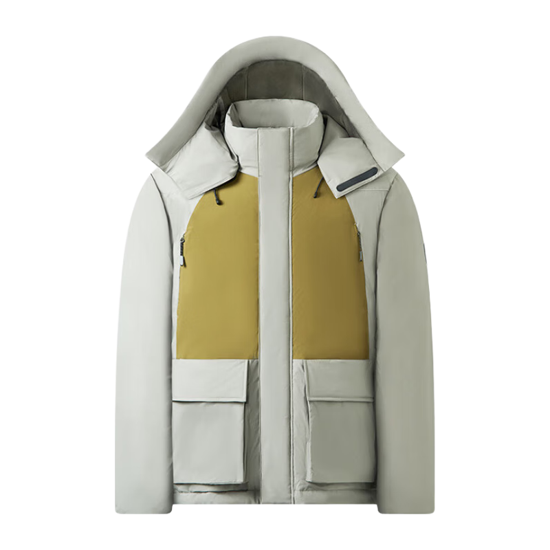 NatureHike挪客户外加厚连帽羽绒服 800蓬男女拼接羽绒外套保暖防风休闲 香草绿拼橄榄绿 L