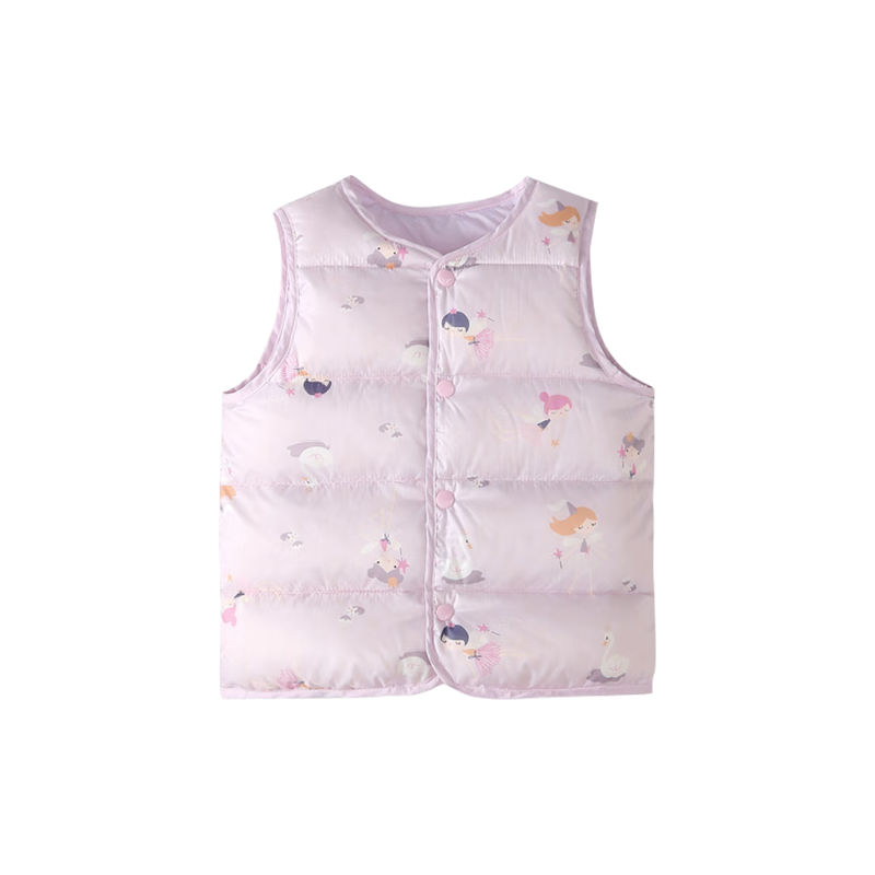 贝肽斯儿童羽绒马甲秋冬款男女童宝宝保暖内胆轻薄羽绒背心 粉色 110 cm