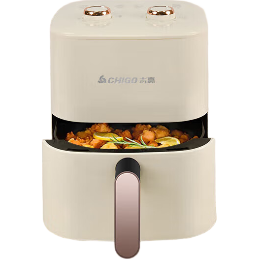 志高（CHIGO）空气炸锅家用烤箱一体机实用大容量智能免翻多功能 6L 空气炸锅机械款白色