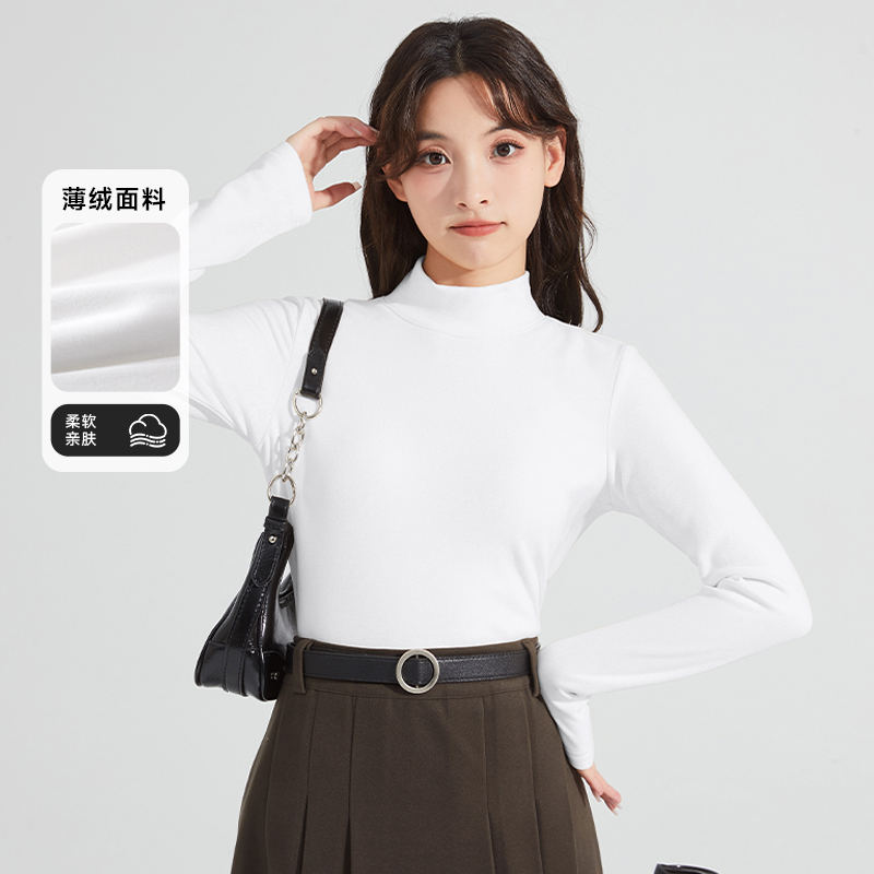 班尼路打底衫女2025秋冬季修身显瘦长袖T恤薄绒打底衫上衣女Q S