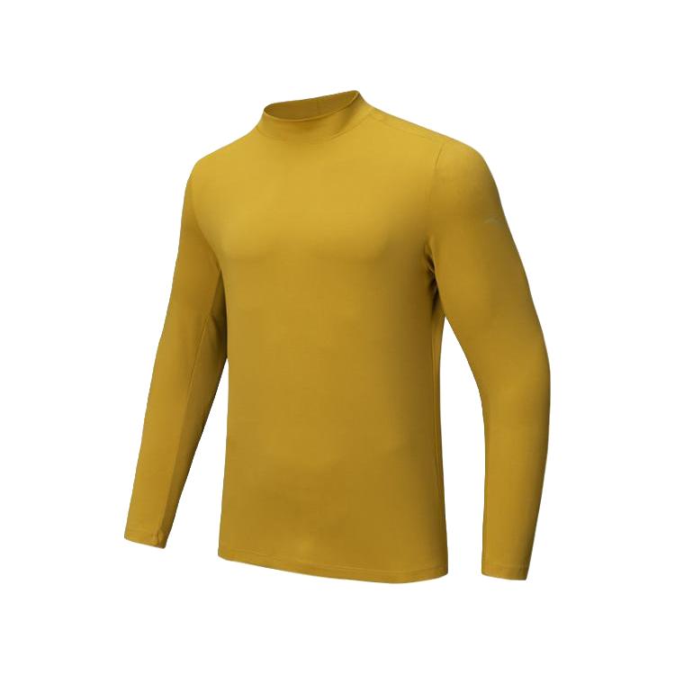 安踏 运动长T男春秋长袖纯色基础训练休闲户外针织打底衫运动上衣男