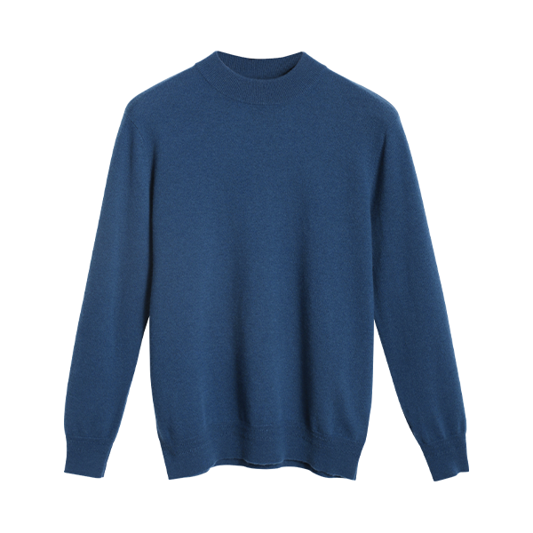 米皇 【100%山羊绒】半高领纯色简约打底男士毛衣男式羊绒衫