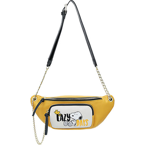 爱华仕 OIWAS史努比包包2021新款少女小腰包潮ins百搭胸前包斜挎包胸包 1066 暖黄色