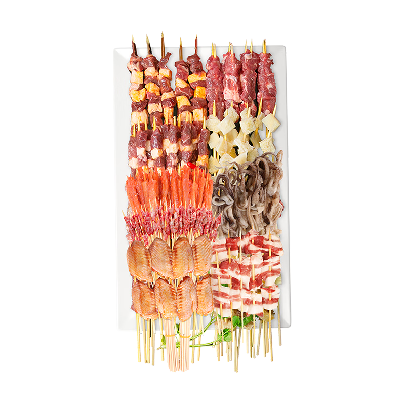 游牧御品 烧烤食材套餐 1100g(2-3人份95串送烧烤料）