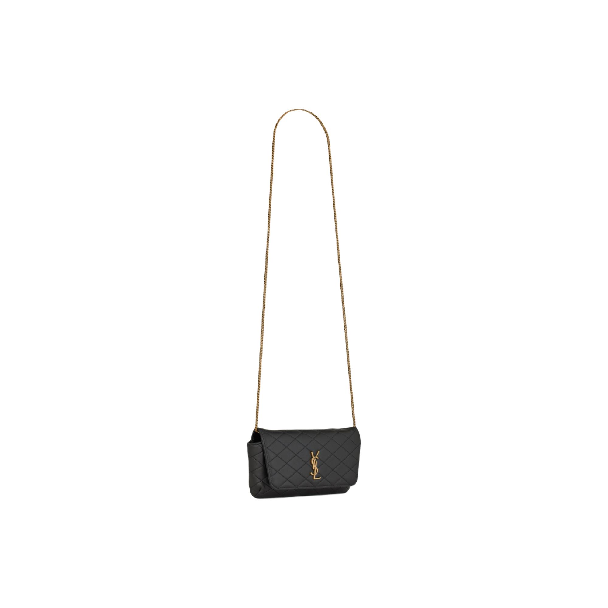 SAINT LAURENT 圣罗兰 女士羊皮革单肩包 7425791EL071000 黑色 小号
