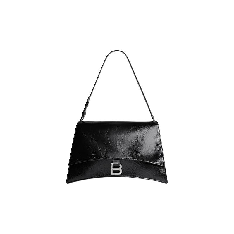 BALENCIAGA 巴黎世家 女士牛皮革单肩包 7654662AAR21000 黑色 中号