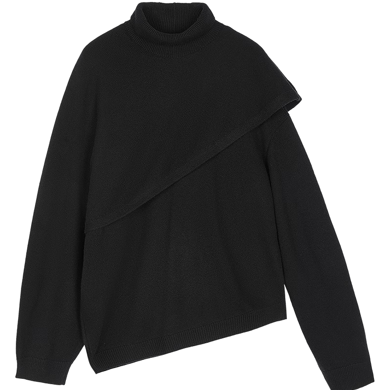 /江南布衣25冬毛针织衫美利奴高领套头5P0313940 001/本黑 L