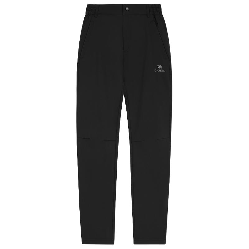 CAMEL 骆驼 软壳裤女长裤款冬保暖休闲裤防泼水防风户外登山裤 A1W1VV126，墨蓝，女 L