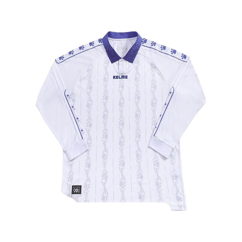 卡尔美（KELME）长袖POLO衫男复古时尚T恤休闲百搭翻领上衣 白色 4XL