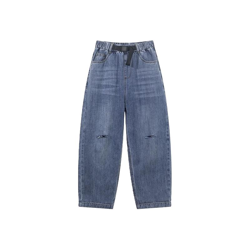 M.Latin/马拉丁童装儿童裤子24夏男大童破洞水洗牛仔裤 牛仔蓝 150cm