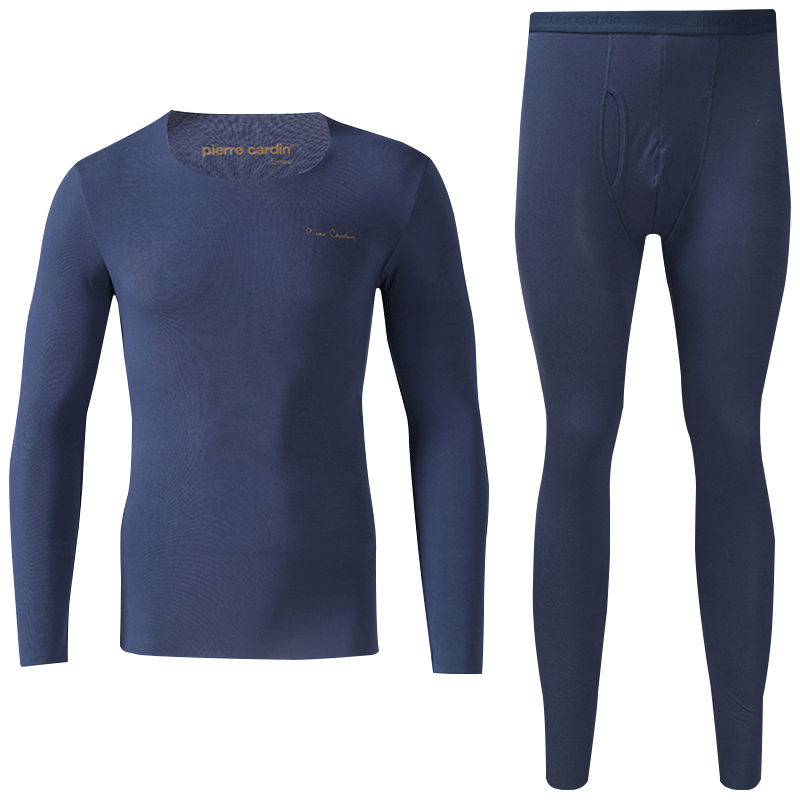 皮尔卡丹莫代尔薄款无痕男士基础打底秋衣秋裤保暖内衣套装 女款大红  XL