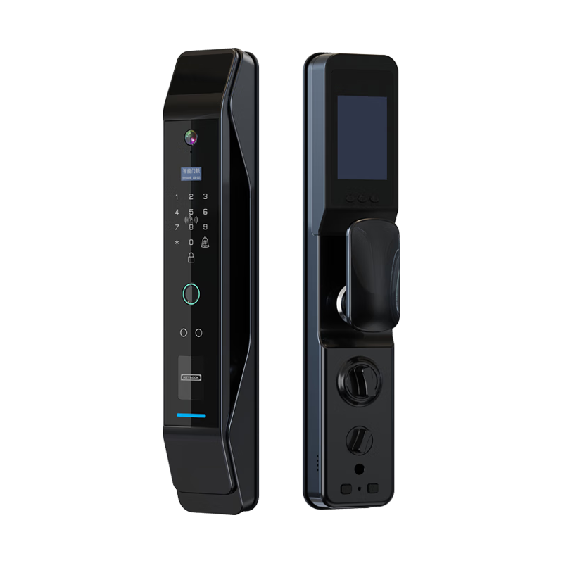 第吉尔(KEYLOCK)智能门锁猫眼大屏指纹锁密码锁木门电子锁防盗锁EC9-M 可视猫眼+高清大屏+碳素黑