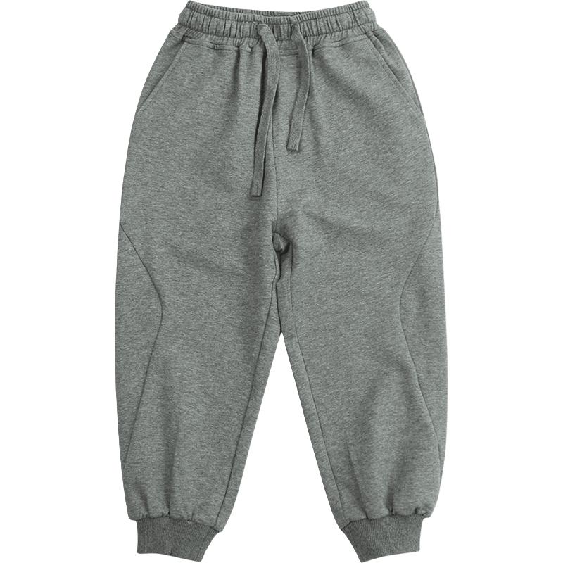 纯一良品（CUNYI）童装男童针织裤儿童裤子2024春季中小童宽松束脚休闲裤运动裤 深灰 90cm