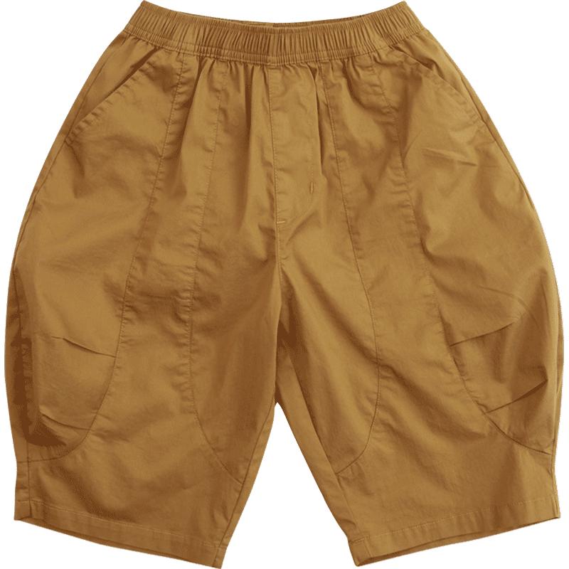 纯一良品（CUNYI）童装男童五分裤儿童短裤2024夏季中大童速干清爽休闲灯笼裤 红棕色 110cm