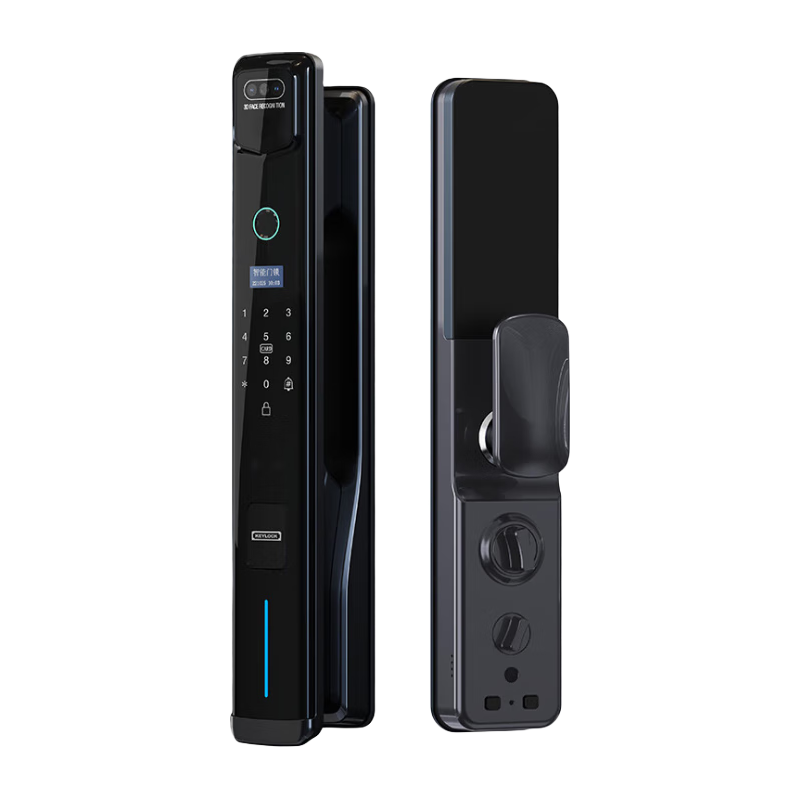 第吉尔(KEYLOCK)智能门锁3D人脸识别指纹锁密码锁电子锁防盗门锁EC8-F 3D人脸+活体指纹+碳素黑