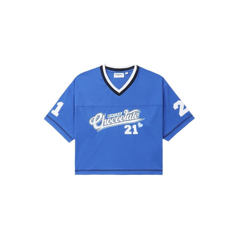 it :CHOCOOLATE女装V领短袖T恤2024夏季活力运动风半袖1872X