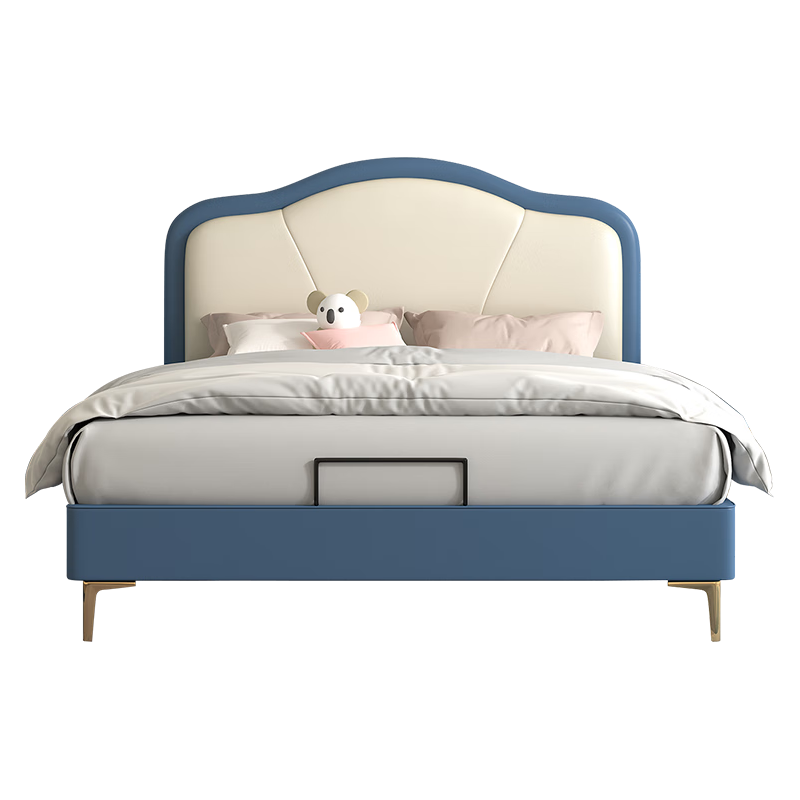 雅兰皮床青少年科技皮软靠六角支撑双人床 奇遇虎 1.35*2米