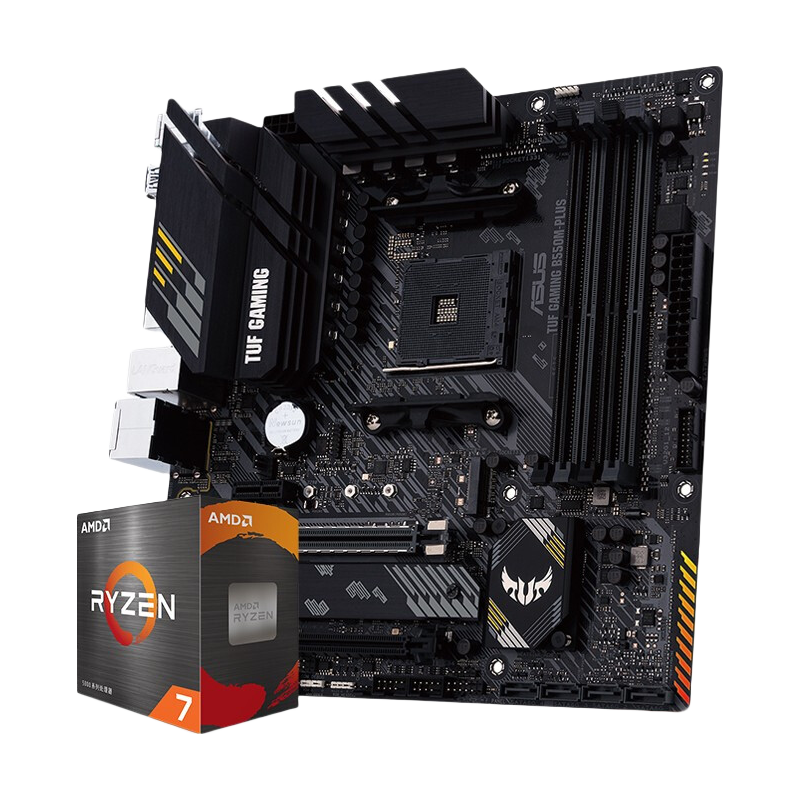 ASUS 华硕 R5 5600X 处理器搭华硕TUF  B550M-PLUS 重炮手 板U套装