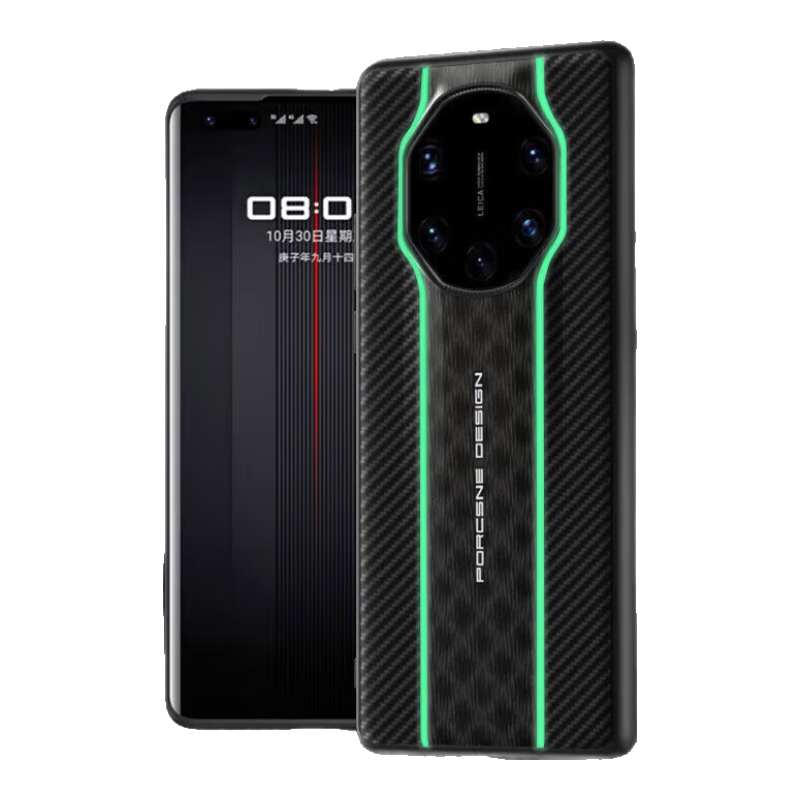  STRYFER/斯得弗 碳纤维凯夫拉纹全包防摔 华为Mate40RS保时捷手机壳  夜光黑 PU+PC