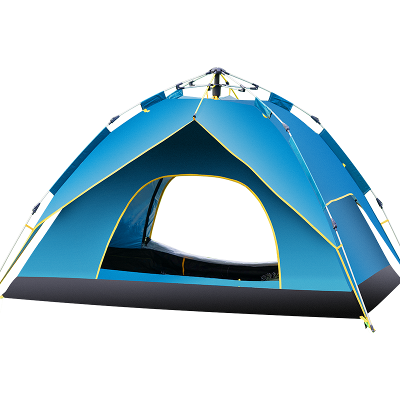 帐篷户外野营加厚全自动速开防雨露营装备 军绿2-3人;单层手抛速开帐篷