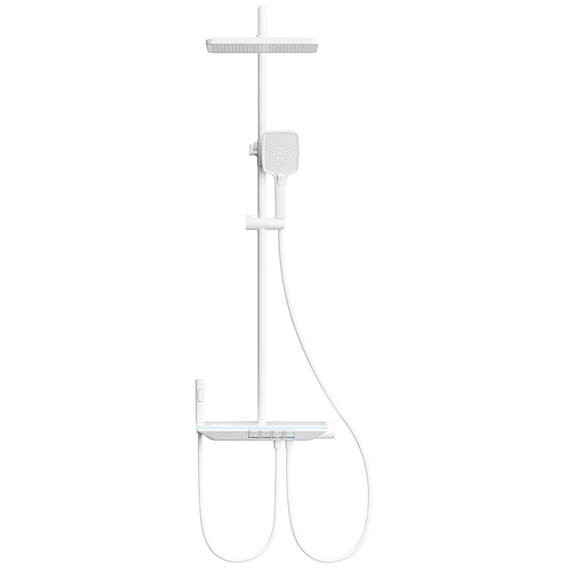 东鹏（DONGPENG）氛围灯恒温淋浴花洒全套装白色空气增压数显钢琴按键沐浴花洒喷头 【440W雅白色冷热控制】 无规格