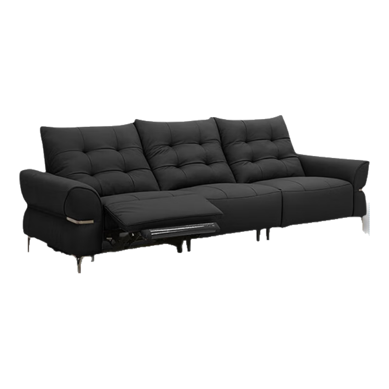 乐至宝LAZBOY真皮沙发客厅电动功能沙发零靠墙复古沙发巴赫683 曜石黑-2.77米-大-三人右电动