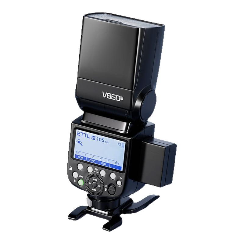 godox神牛v860III三代/二代闪光灯摄影单反相机佳能尼康索尼富士锂电外置热靴机顶闪光灯高速同步自动测光TTL
