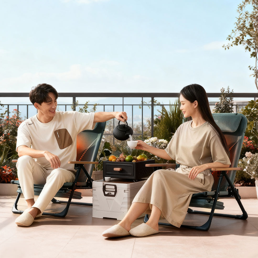  摩摩哒便携式折叠按摩椅 热敷按摩充插两用多场景 M300