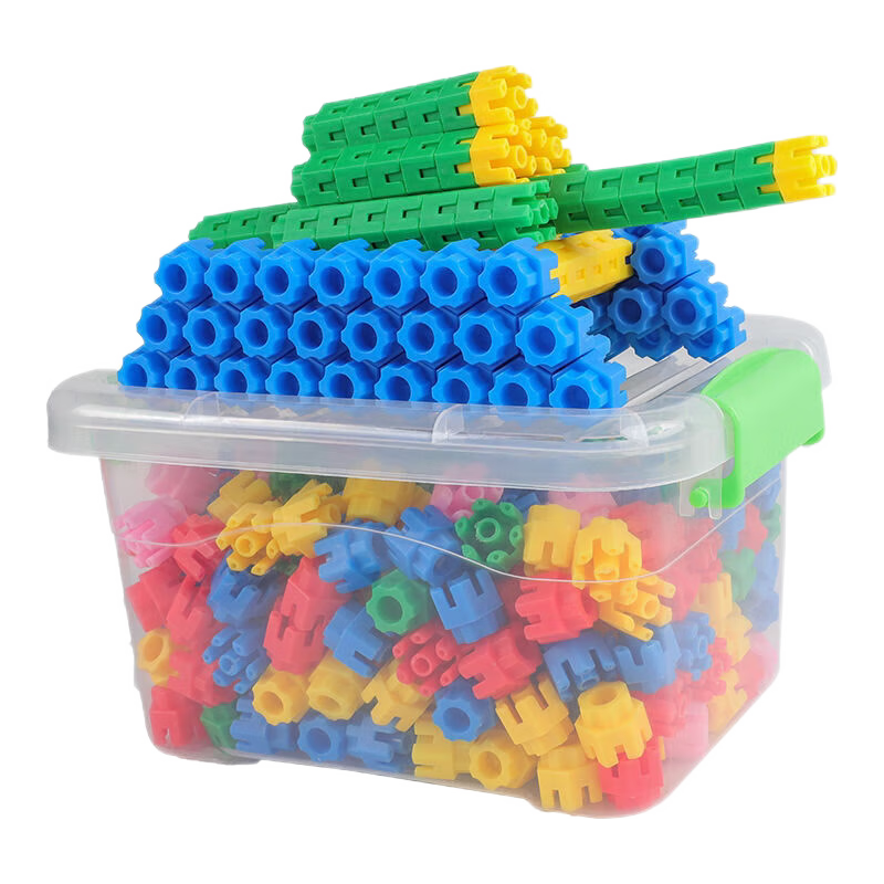 爱乐心 六角大颗粒智多星积木 100颗（手提箱款）