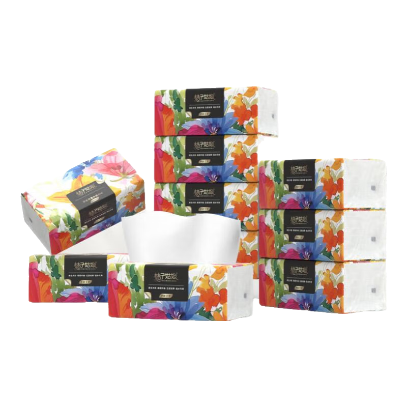 桔子姑娘抽纸家用加厚餐巾纸400张大包母婴用纸整箱实惠装 5层 400张*