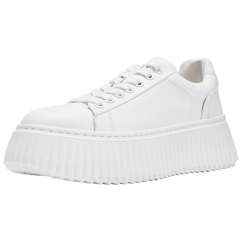 Nine West/玖熙厚底小白鞋女秋冬加绒饼干鞋运动休闲鞋板鞋小个子