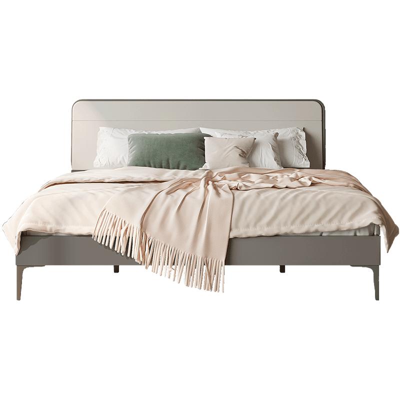 双虎双人床现代简约轻奢家用双人主卧1.8米高箱储物床榻榻米床架23105 【实木架】床+舒梦床垫+床头柜*2 1800mm*2000mm