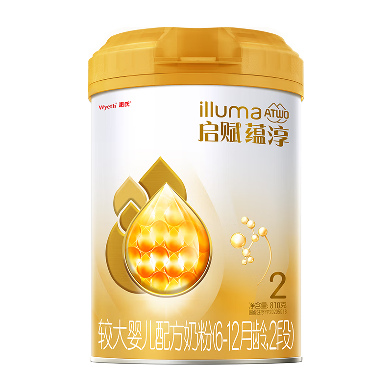 Wyeth 惠氏 Atwo蕴淳系列 较大婴儿奶粉 国行版 2段 780g*6罐