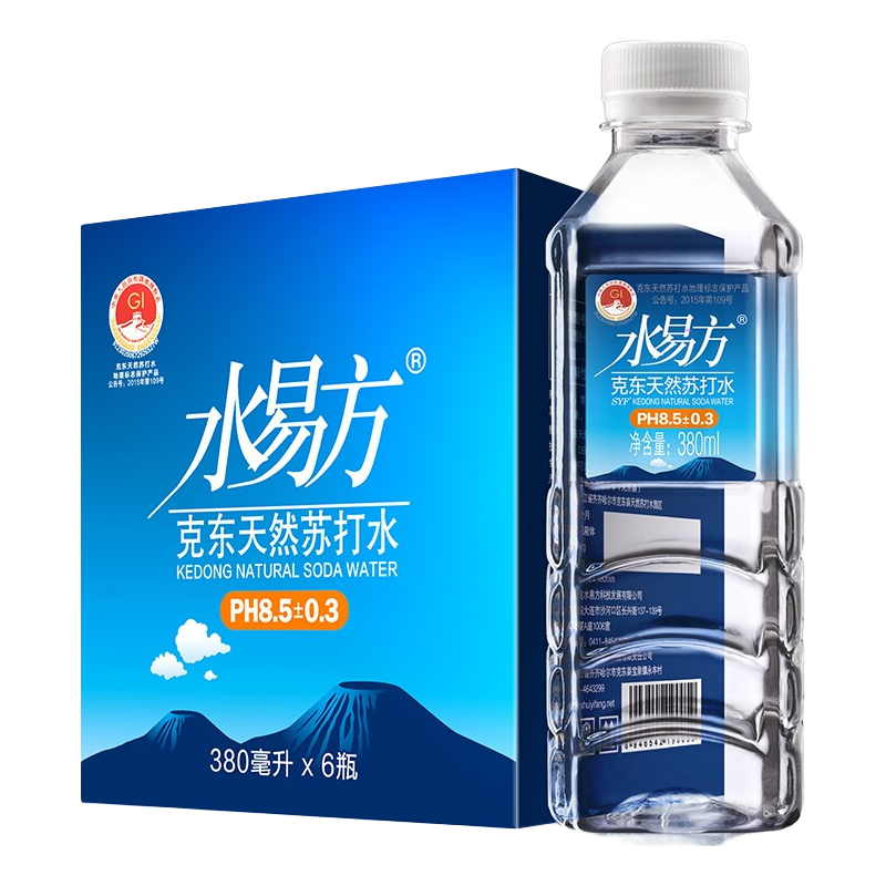 SYF 水易方 克东天然苏打水380ml*6瓶无汽弱碱性苏打水尝鲜装