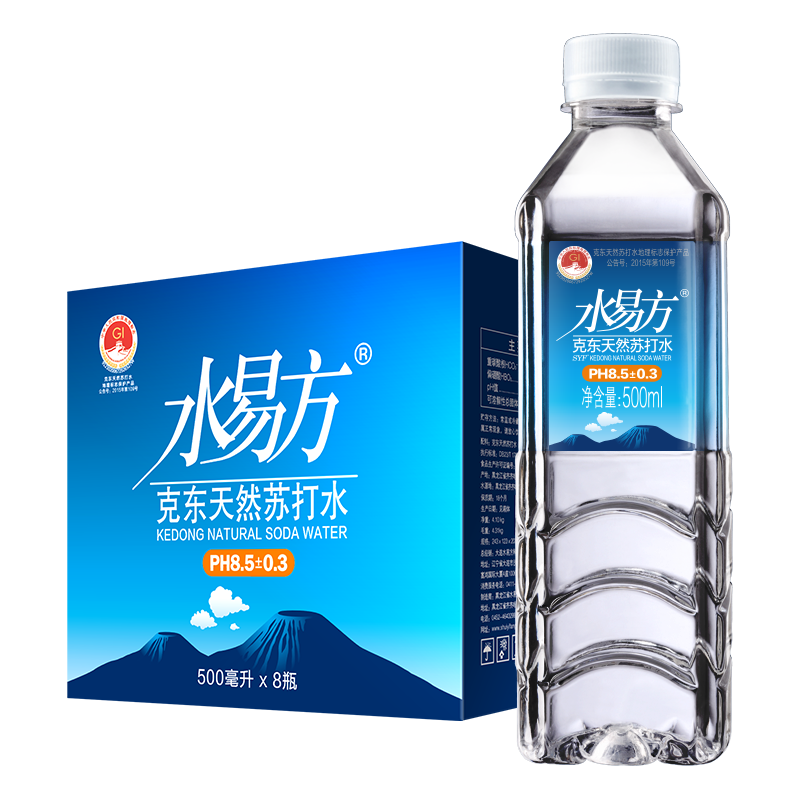 SYF 水易方 天然苏打水500ml*8瓶 无汽弱碱性苏打水
