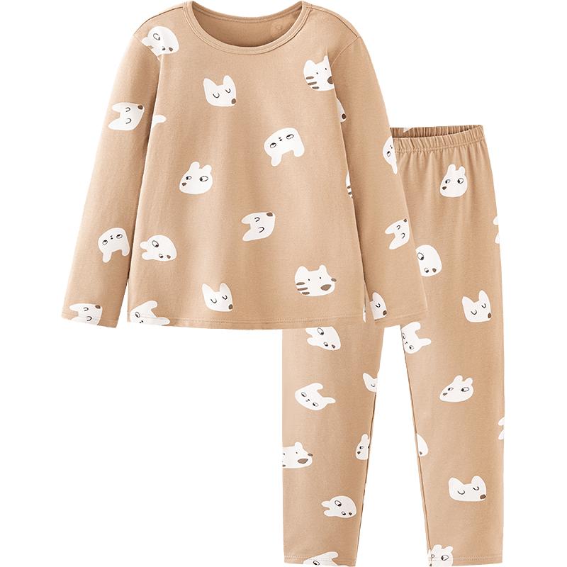 迷你巴拉巴拉 儿童秋衣套装纯棉打底套装睡衣