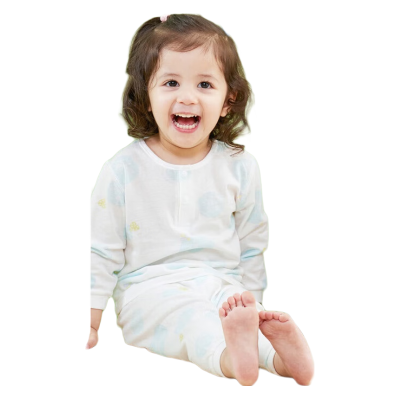 丽婴房（Les enphants）男女宝宝薄款天丝™莱赛尔纤维夏睡衣儿童长袖空调服套装春秋款 植物精灵-长袖两粒扣套装 110cm/4岁