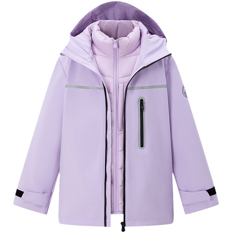 波司登（BOSIDENG）秋季新户外三合一男女儿童90绒防水防风透气防护外套T40132320