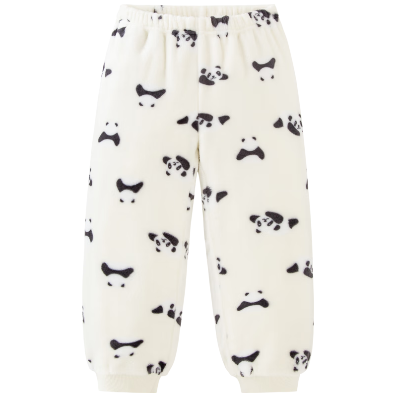 迷你巴拉【净电绒】冬季儿童双面绒家居服宝宝保暖厚款睡衣 白灰色调00312 110cm