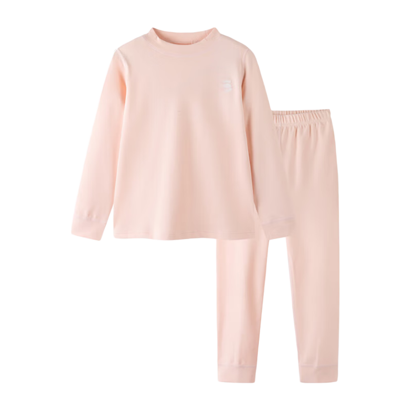 YeeHoO英氏儿童保暖内衣套装男童女童秋衣秋裤加厚秋冬睡衣a类打底 粉红色 120cm
