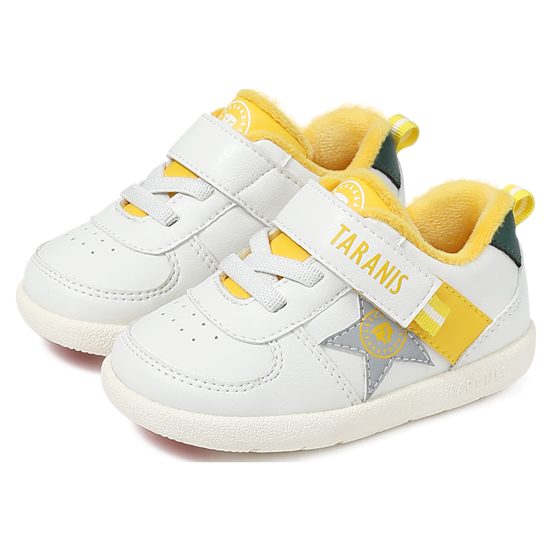 泰兰尼斯冬季童鞋软底女童机能鞋学步鞋男宝宝加绒保暖婴儿鞋