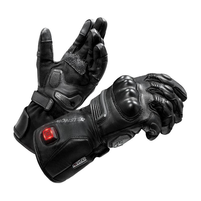 外星怪驭风电加热手套摩托车冬季防风保暖真皮机车装备骑行自发热