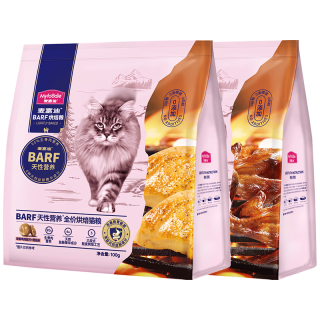 麦富迪 猫粮 barf霸弗生骨肉冻干双拼粮/烘焙粮 成猫幼猫粮尝鲜装 鲜鸡肉100g+鲜乳鸽100g