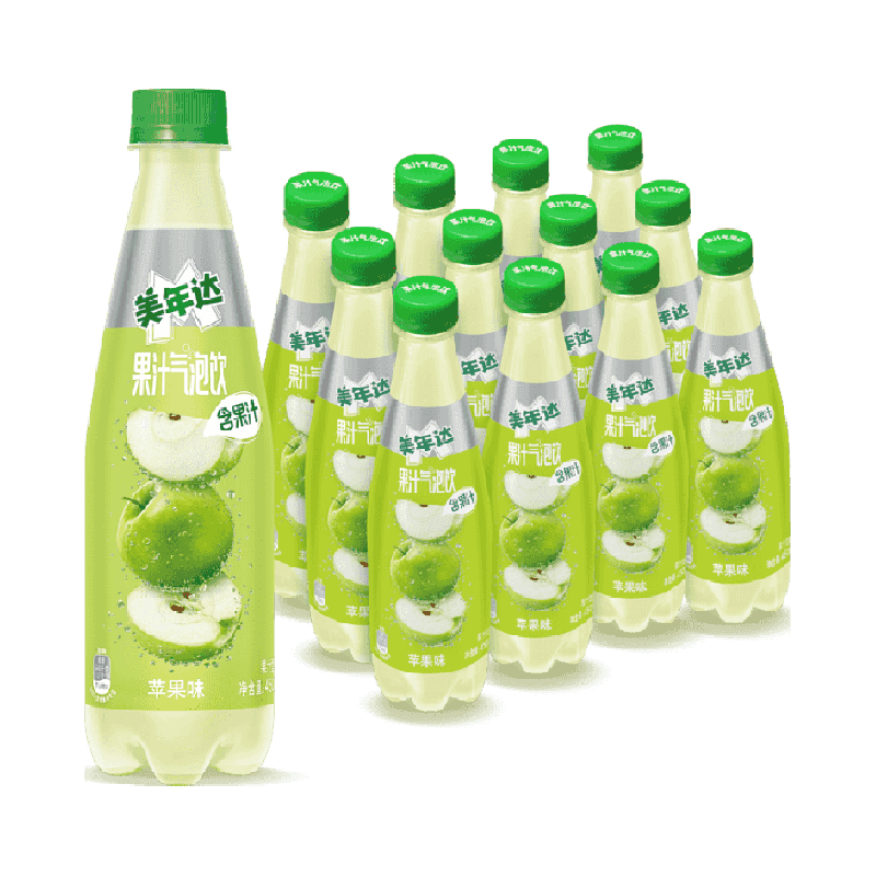 pepsi 百事 可乐美年达果汁气泡饮苹果味450ml*12瓶