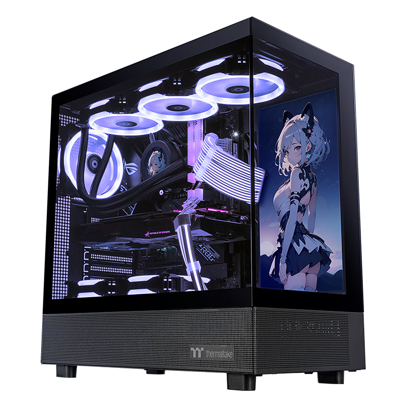  Thermaltake/曜越 270°海景房 电脑机箱 ATX主板 360水冷 4090显卡 9风扇位  黑色