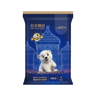祺安 2丝柔裸感系列超薄瞬吸宝宝干爽拉拉裤柔软尿裤 S码纸尿裤4片-10斤